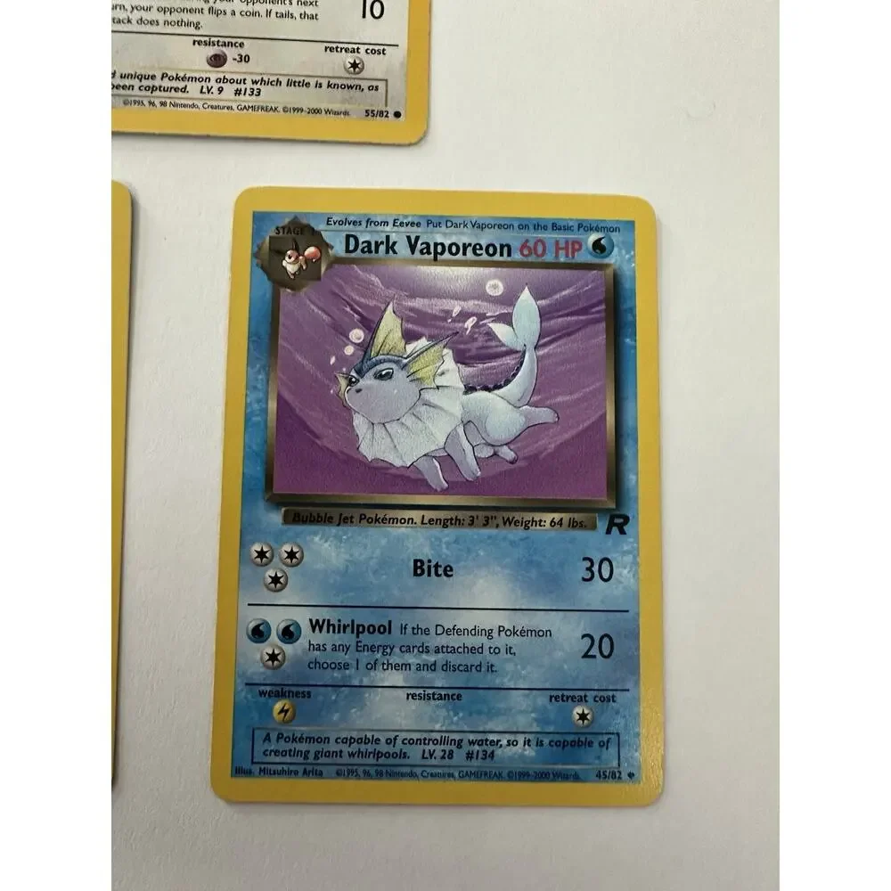 Pokemon Team Rocket Dark Evee & Jolteon Vaporeon Evolutions Set LP